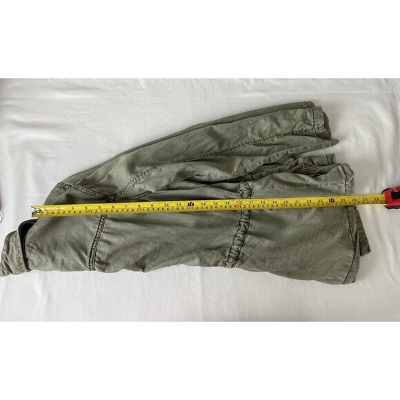Max Jeans Military Jacket Size S Washed Olive Green Khaki Tencel Drape  [STAIN] - Picture 11 of 12
